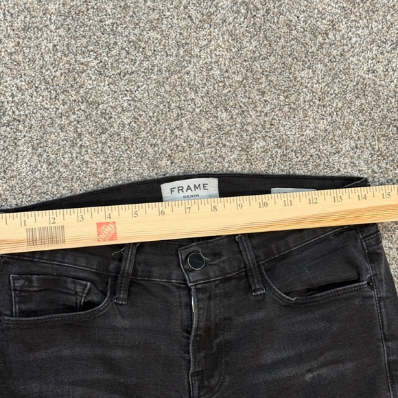 FRAME Denim “Le Skinny de Jeanne” Distressed Jeans – Washed Black (Size 27) - Picture 5 of 8